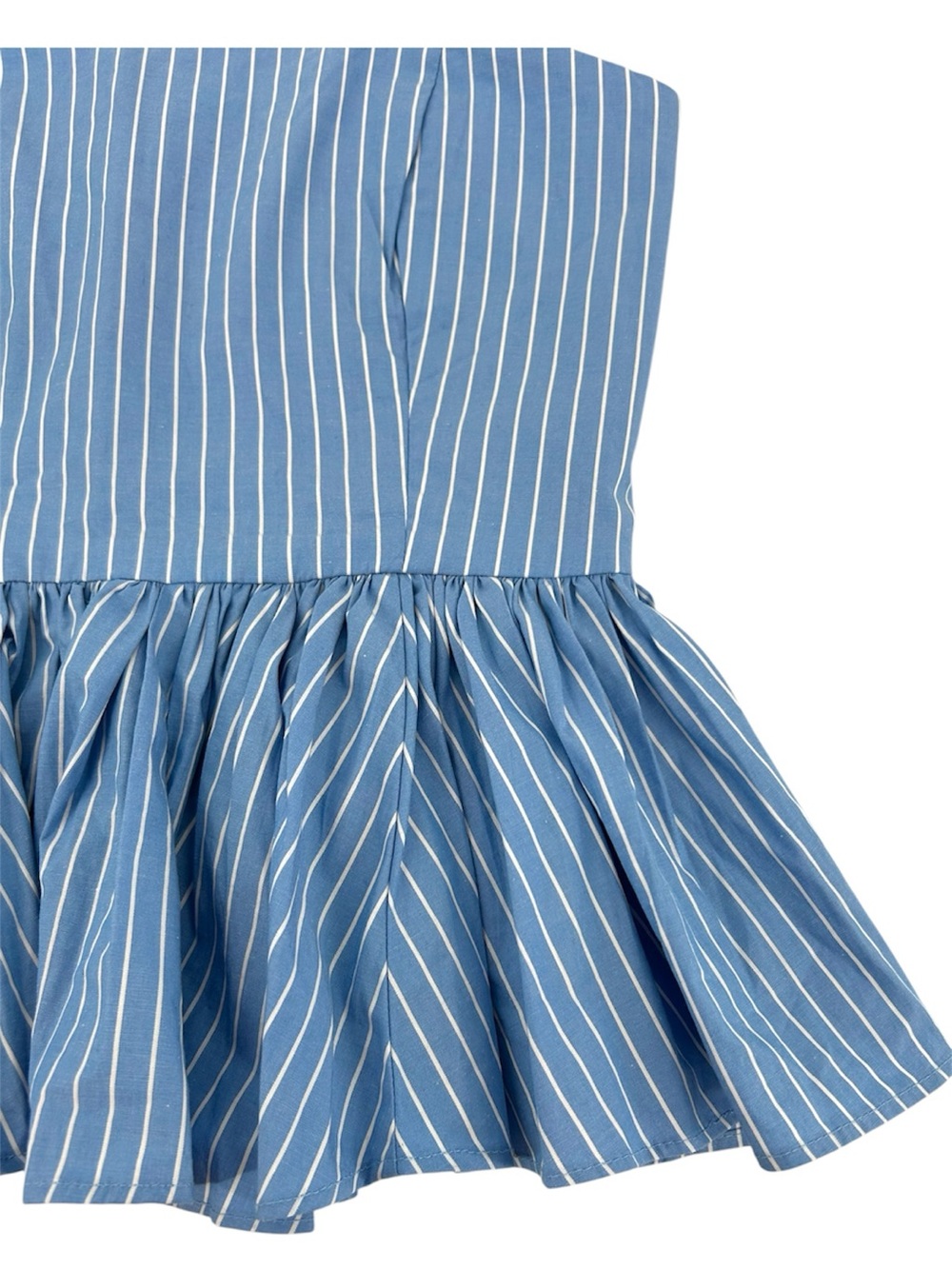 NWT J. Crew Strapless Peplum Top in Stretch Cotton Poplin-Blend Stripe Size 2 - Picture 4 of 11
